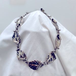 Vintage art deco silver choker, Old Crest sterling